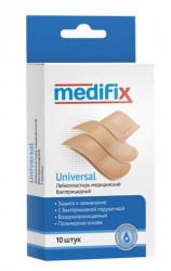 Лейкопластырь бактерицидный Medifix импэкс-мед универсал на полимерной основе 3 размера 10 шт.