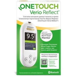 Глюкометр OneTouch Верио Рефлект (в наборе - тест-полоски Верио 10 шт + ручка Делика Плюс 1 шт + ланцеты Делика Плюс 10 шт/уп + футляр + руководство + инструкция) вариант поставки 1