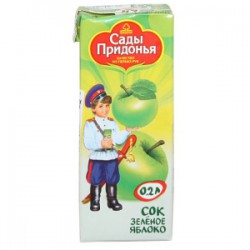 Сок для детей Сады Придонья яблоко зеленое осветленное без сахара с 3 мес 200 мл