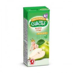 Сок для детей Маленькое счастье яблоко груша (осветленный) с 4 мес 200 мл