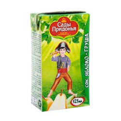Сок для детей Сады Придонья яблоко груша с мякотью без сахара с 5 мес 125 г