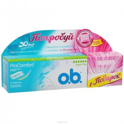 Тампоны o.b. прокомфорт супер плюс + салфетки кэфри коттон фил 16+20 шт.