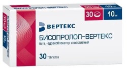 Бисопролол-Вертекс табл. п/о пленочной 10 мг 30 шт.