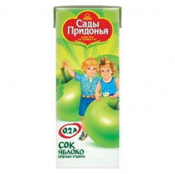 Сок для детей Сады Придонья яблоко прямого отжима с 3 мес 200 мл